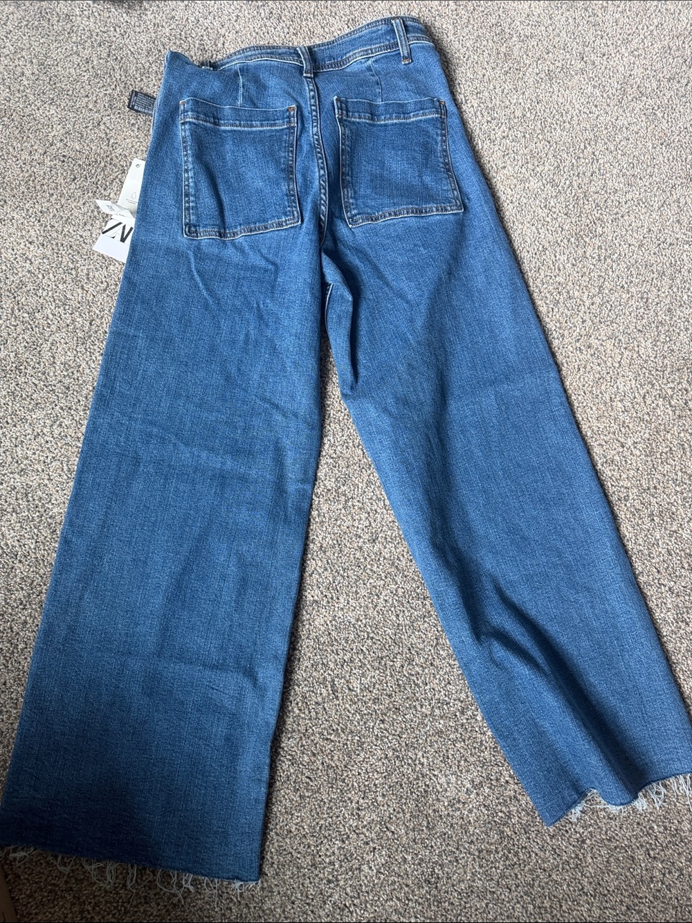 Zara Wide-Leg High-Rise Jeans in Blue Denim - Picture 3 of 3